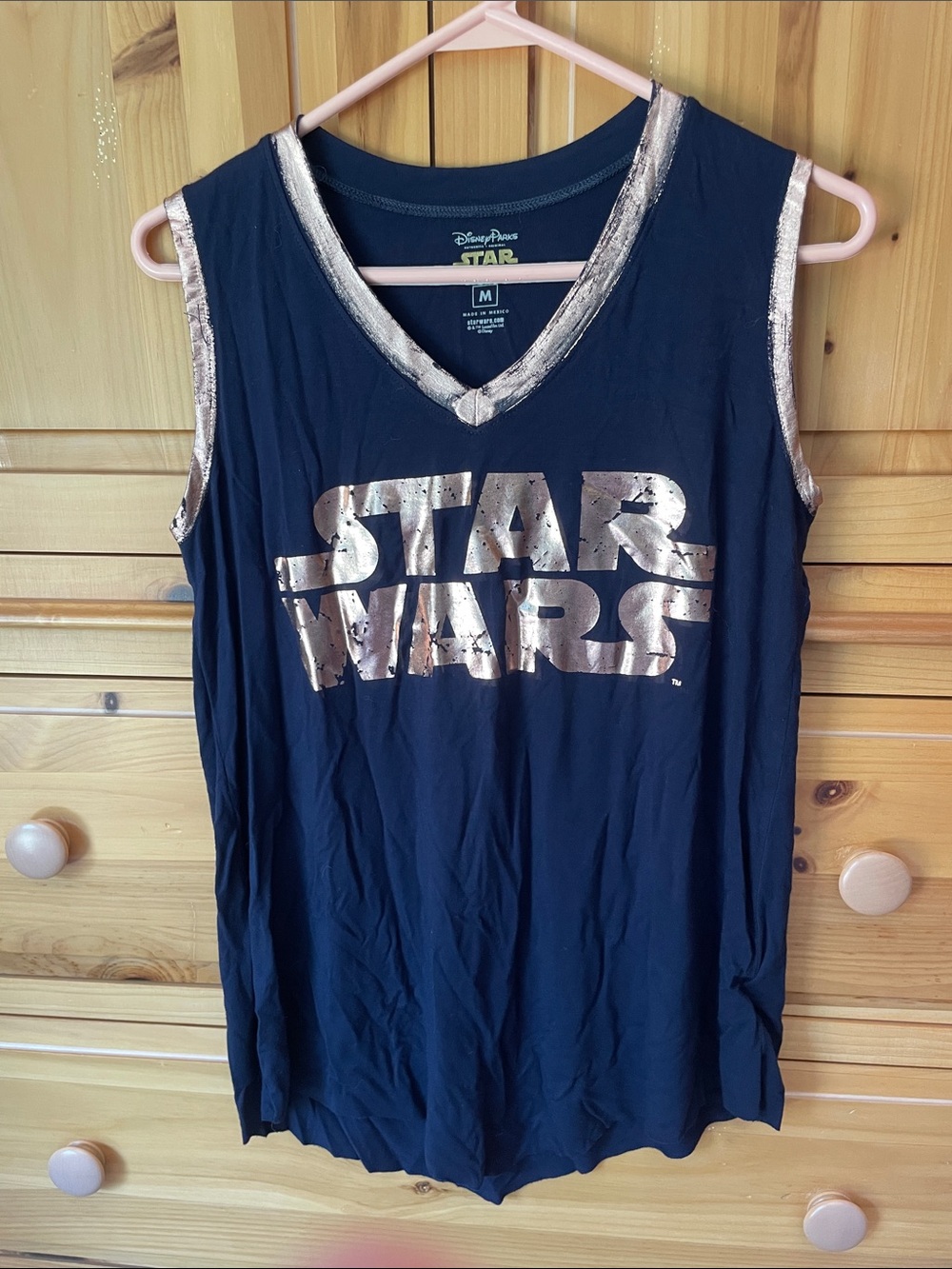 Disney Star Wars Tee with Bronze Logo on Navy